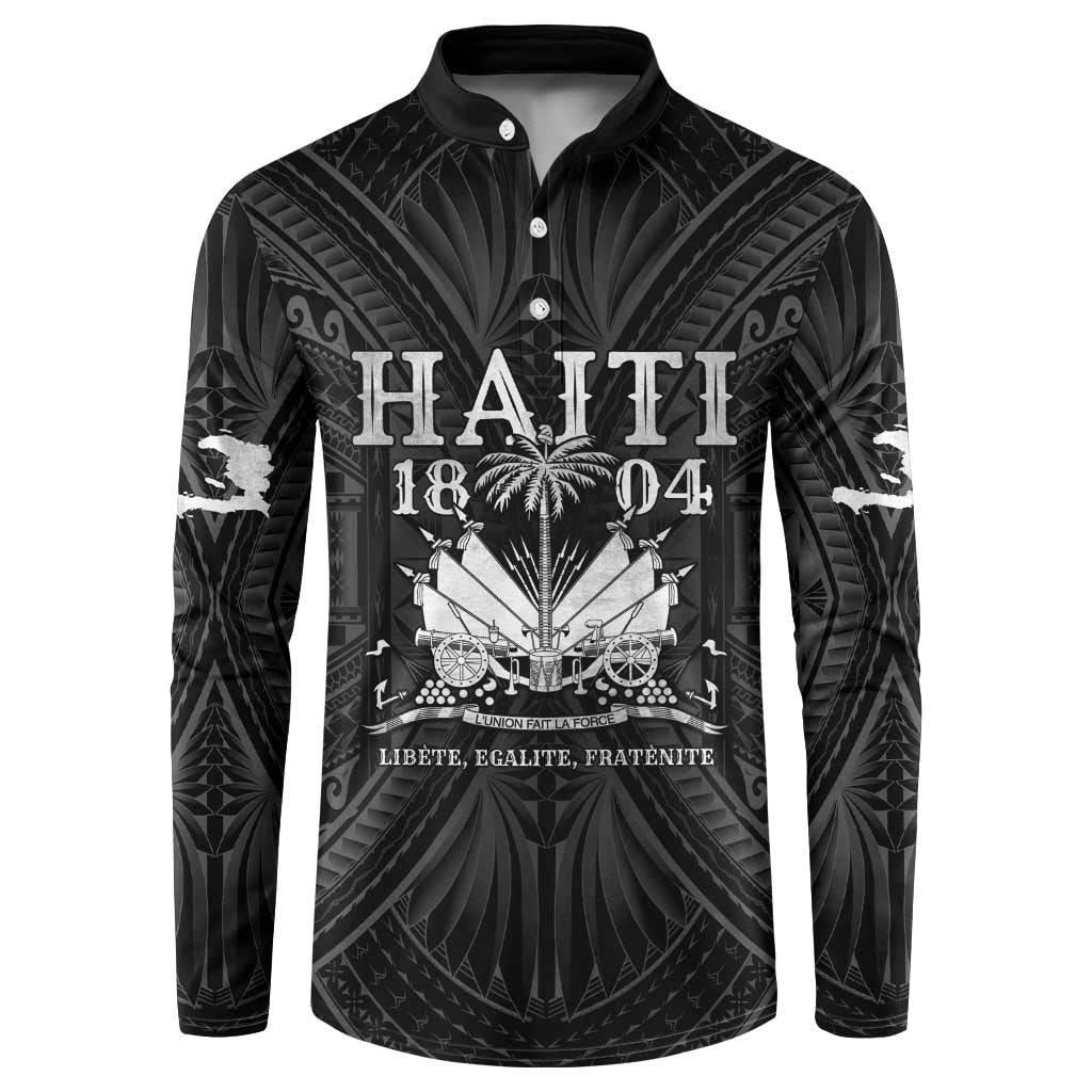 Haiti 1804 Button Sweatshirt Polynesian Silver Neg Maron LT05 - Wonder Print Shop