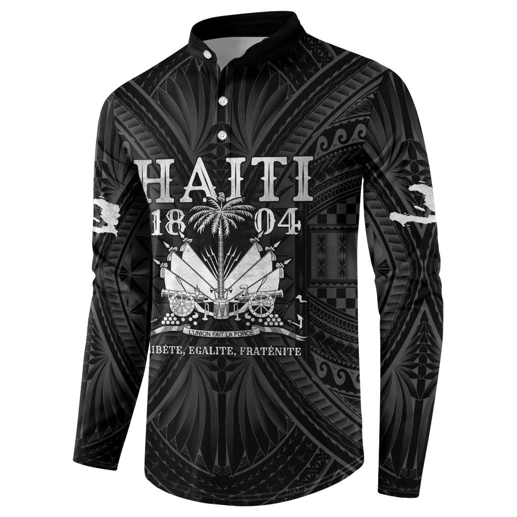 Haiti 1804 Button Sweatshirt Polynesian Silver Neg Maron LT05 - Wonder Print Shop