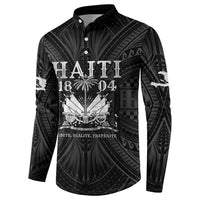 Haiti 1804 Button Sweatshirt Polynesian Silver Neg Maron LT05 - Wonder Print Shop