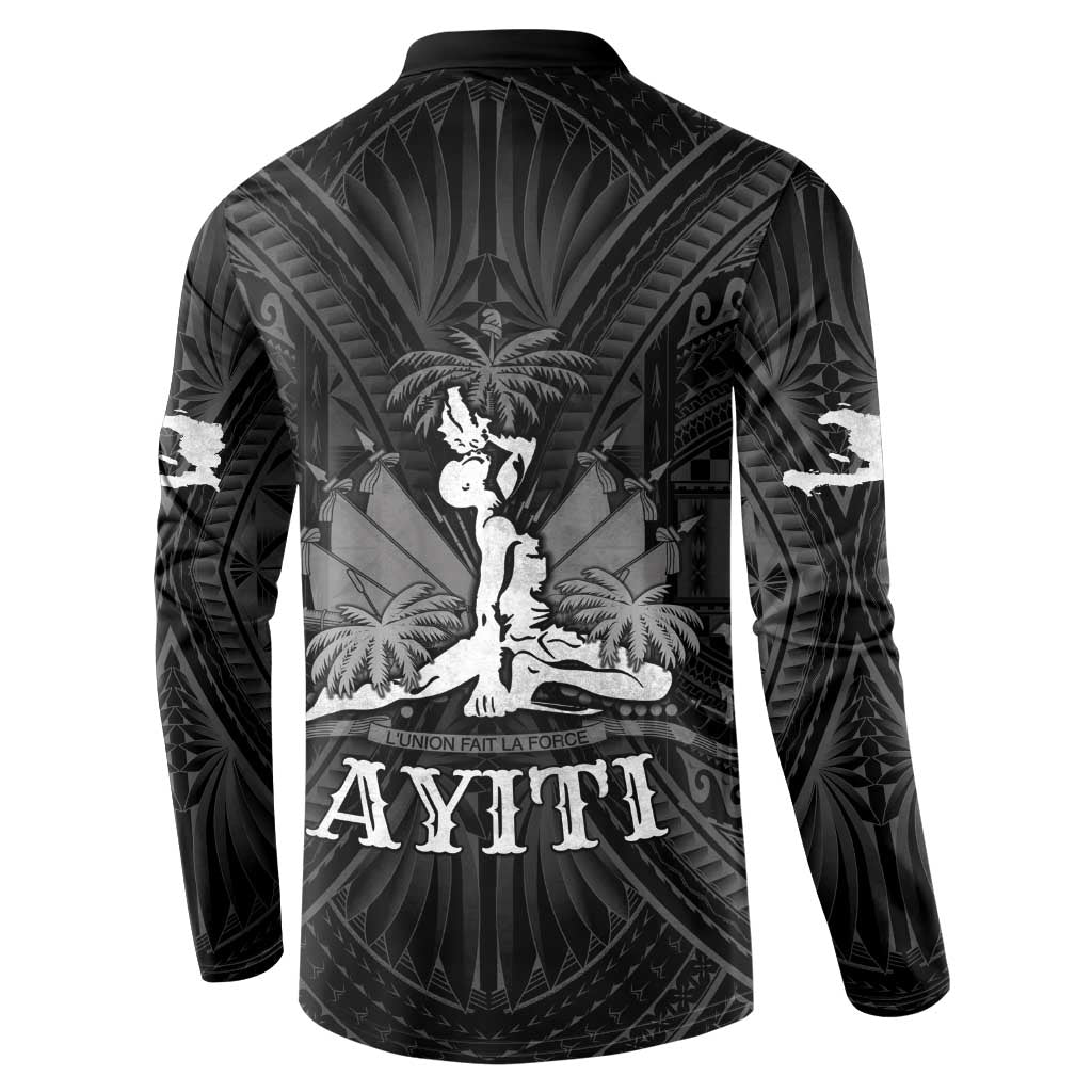 Haiti 1804 Button Sweatshirt Polynesian Silver Neg Maron LT05 - Wonder Print Shop