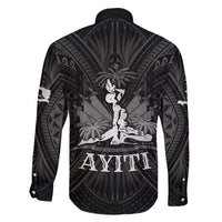 Haiti 1804 Family Matching Off The Shoulder Long Sleeve Dress and Hawaiian Shirt Polynesian Silver Neg Maron LT05 - Wonder Print Shop