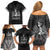 Haiti 1804 Family Matching Off Shoulder Short Dress and Hawaiian Shirt Polynesian Silver Neg Maron LT05 - Wonder Print Shop