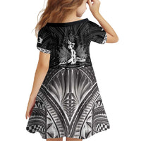 Haiti 1804 Family Matching Short Sleeve Bodycon Dress and Hawaiian Shirt Polynesian Silver Neg Maron LT05 - Wonder Print Shop