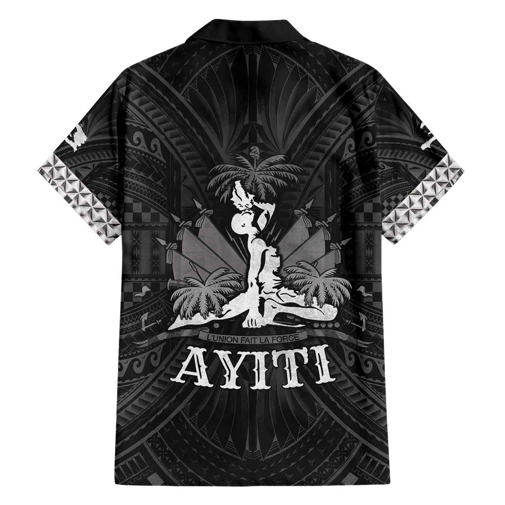 Haiti 1804 Family Matching Short Sleeve Bodycon Dress and Hawaiian Shirt Polynesian Silver Neg Maron LT05 - Wonder Print Shop