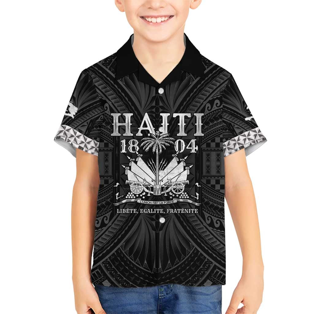 Haiti 1804 Family Matching Summer Maxi Dress and Hawaiian Shirt Polynesian Silver Neg Maron LT05 - Wonder Print Shop