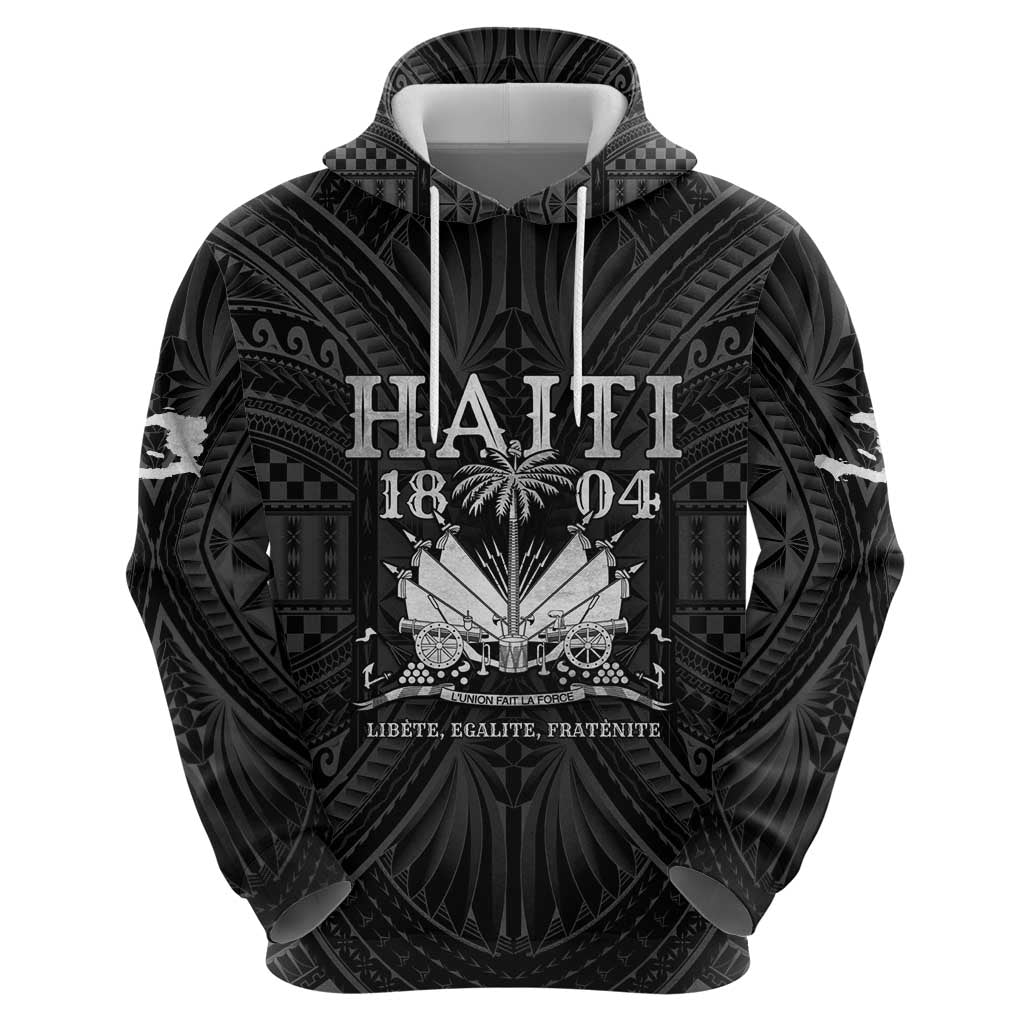 Haiti 1804 Hoodie Polynesian Silver Neg Maron LT05 - Wonder Print Shop