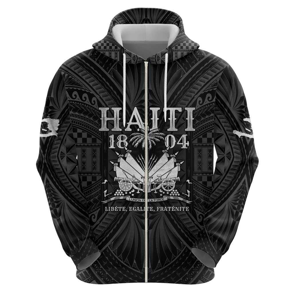 Haiti 1804 Hoodie Polynesian Silver Neg Maron LT05 - Wonder Print Shop