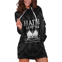 Haiti 1804 Hoodie Dress Polynesian Silver Neg Maron LT05 - Wonder Print Shop