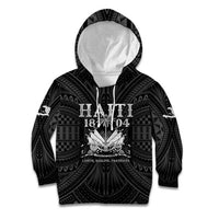 Haiti 1804 Kid Hoodie Polynesian Silver Neg Maron LT05 - Wonder Print Shop