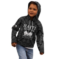 Haiti 1804 Kid Hoodie Polynesian Silver Neg Maron LT05 - Wonder Print Shop