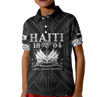 Haiti 1804 Kid Polo Shirt Polynesian Silver Neg Maron LT05 - Wonder Print Shop