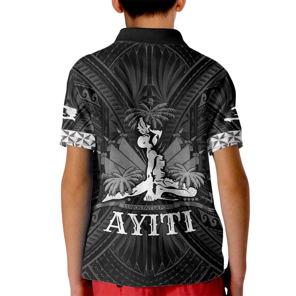 Haiti 1804 Kid Polo Shirt Polynesian Silver Neg Maron LT05 - Wonder Print Shop