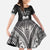 Haiti 1804 Kid Short Sleeve Dress Polynesian Silver Neg Maron LT05 - Wonder Print Shop