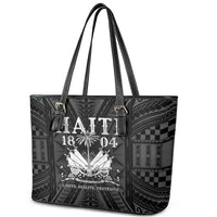 Haiti 1804 Leather Tote Bag Polynesian Silver Neg Maron LT05 - Wonder Print Shop