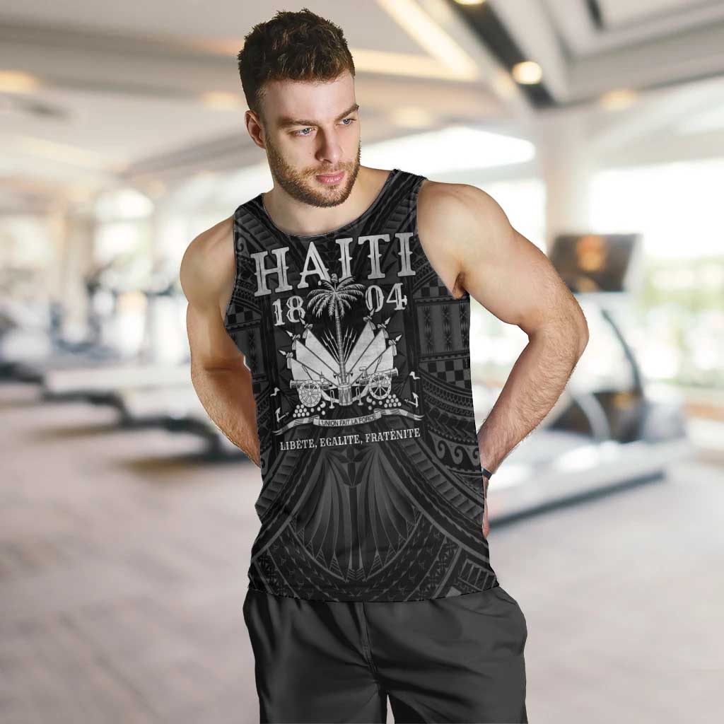 Haiti 1804 Men Tank Top Polynesian Silver Neg Maron LT05 - Wonder Print Shop