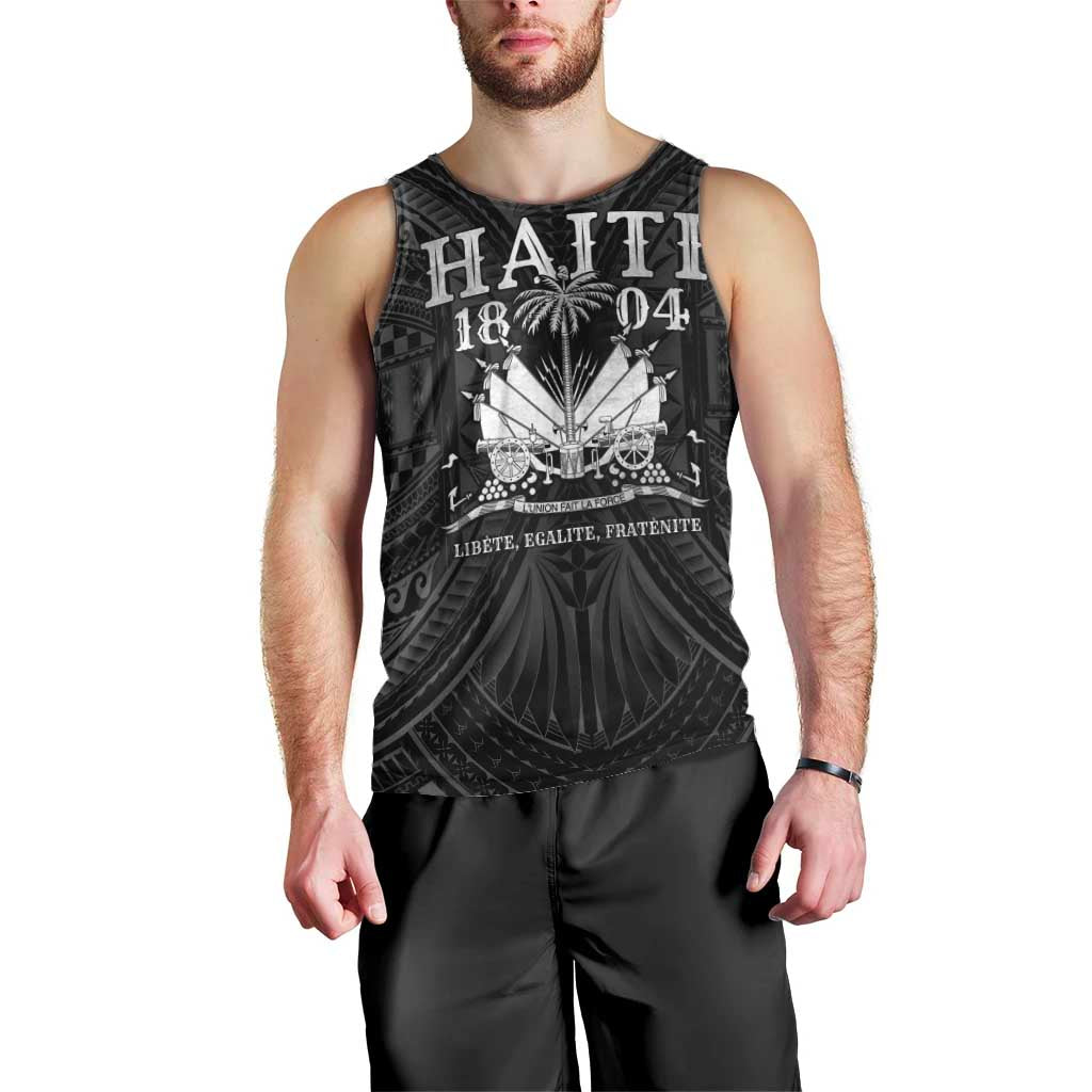 Haiti 1804 Men Tank Top Polynesian Silver Neg Maron LT05 - Wonder Print Shop