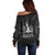 Haiti 1804 Off Shoulder Sweater Polynesian Silver Neg Maron LT05 - Wonder Print Shop