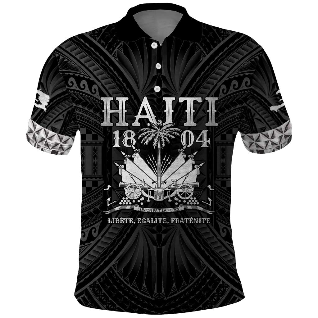 Haiti 1804 Polo Shirt Polynesian Silver Neg Maron LT05 - Wonder Print Shop