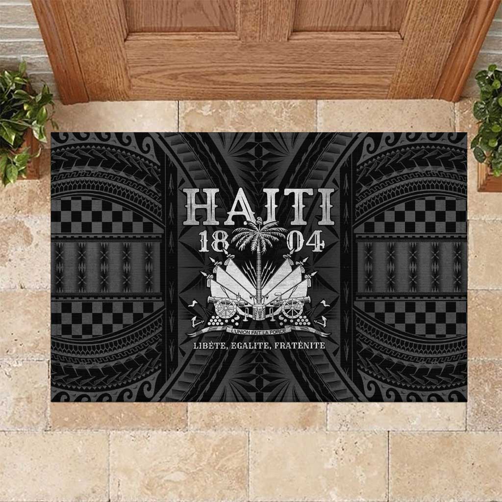 Haiti 1804 Rubber Doormat Polynesian Silver Neg Maron LT05 - Wonder Print Shop