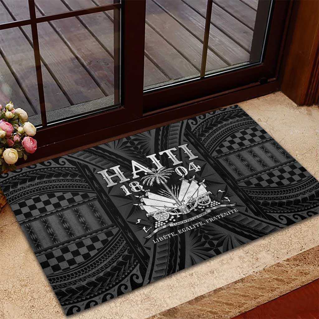 Haiti 1804 Rubber Doormat Polynesian Silver Neg Maron LT05 - Wonder Print Shop