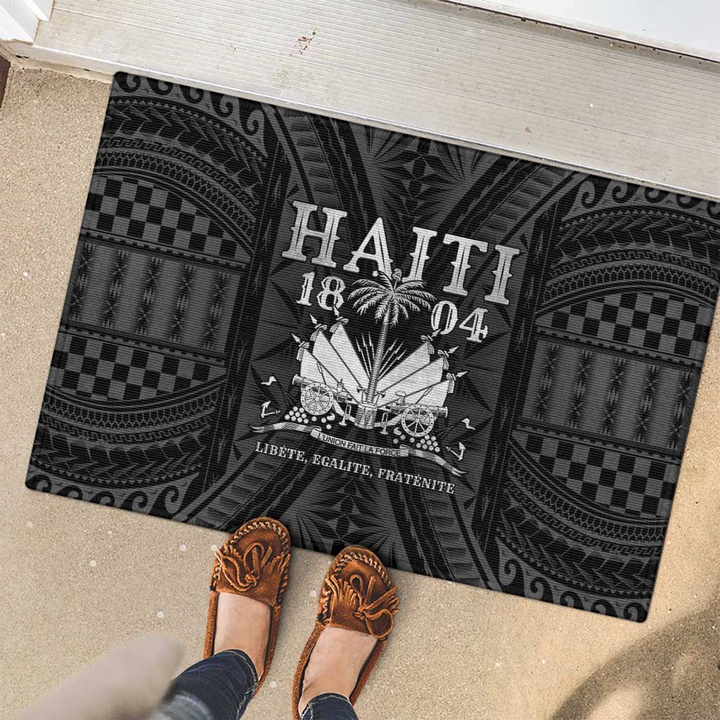 Haiti 1804 Rubber Doormat Polynesian Silver Neg Maron LT05 - Wonder Print Shop