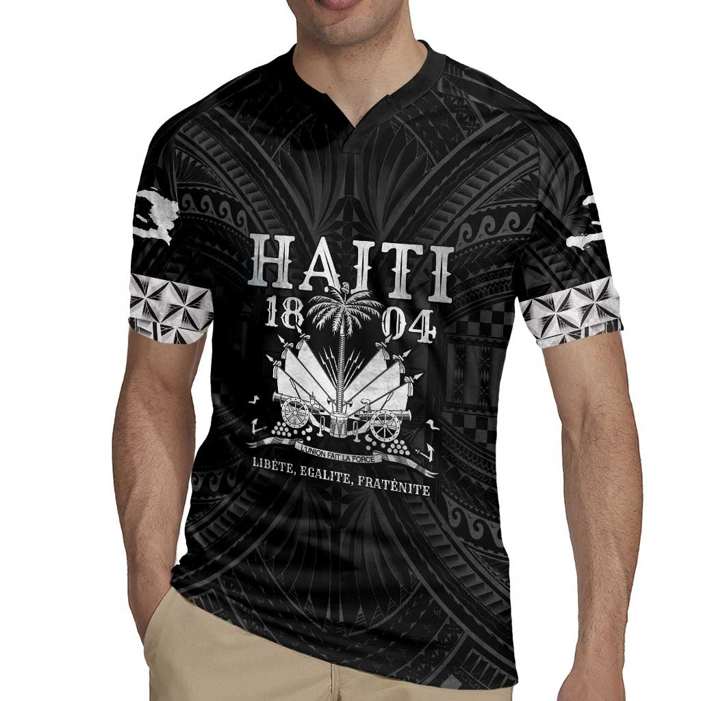 Haiti 1804 Rugby Jersey Polynesian Silver Neg Maron LT05 - Wonder Print Shop