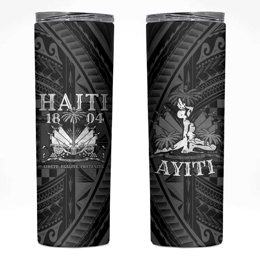 Haiti 1804 Skinny Tumbler Polynesian Silver Neg Maron LT05 - Wonder Print Shop