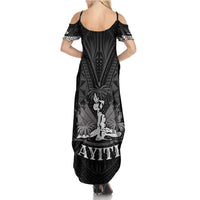 Haiti 1804 Summer Maxi Dress Polynesian Silver Neg Maron LT05 - Wonder Print Shop