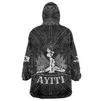 Haiti 1804 Wearable Blanket Hoodie Polynesian Silver Neg Maron LT05 - Wonder Print Shop