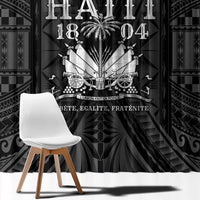 Haiti 1804 Window Curtain Polynesian Silver Neg Maron LT05 - Wonder Print Shop