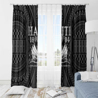 Haiti 1804 Window Curtain Polynesian Silver Neg Maron LT05 - Wonder Print Shop