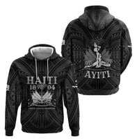 Haiti 1804 Zip Hoodie Polynesian Silver Neg Maron LT05 - Wonder Print Shop