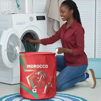 Morocco WC Football 2026 Laundry Basket Go Champions Lion Spirit - Wonder Print Shop
