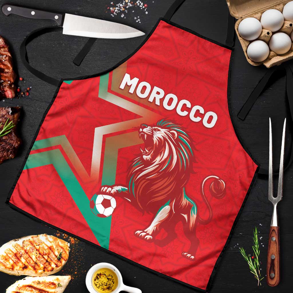 Morocco WC Football 2026 Apron Go Champions Lion Spirit - Wonder Print Shop