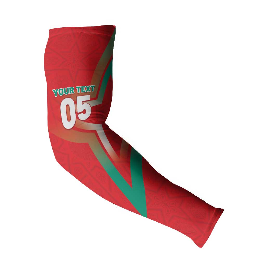 Custom Morocco WC Football 2026 Arm Sleeves Go Champions Lion Spirit - Wonder Print Shop