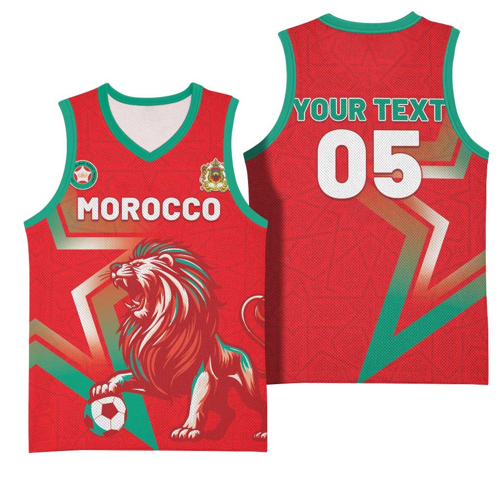 Custom Morocco WC Football 2026 Basketball Jersey Go Champions Lion Spirit - Wonder Print Shop