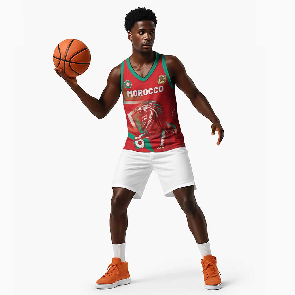 Custom Morocco WC Football 2026 Basketball Jersey Go Champions Lion Spirit - Wonder Print Shop