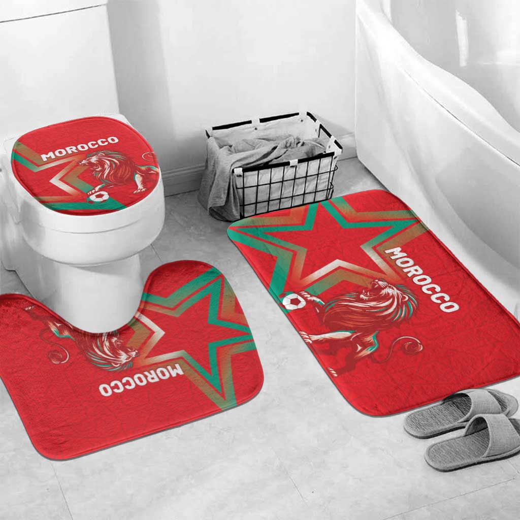 Morocco WC Football 2026 Bathroom Set Go Champions Lion Spirit - Wonder Print Shop