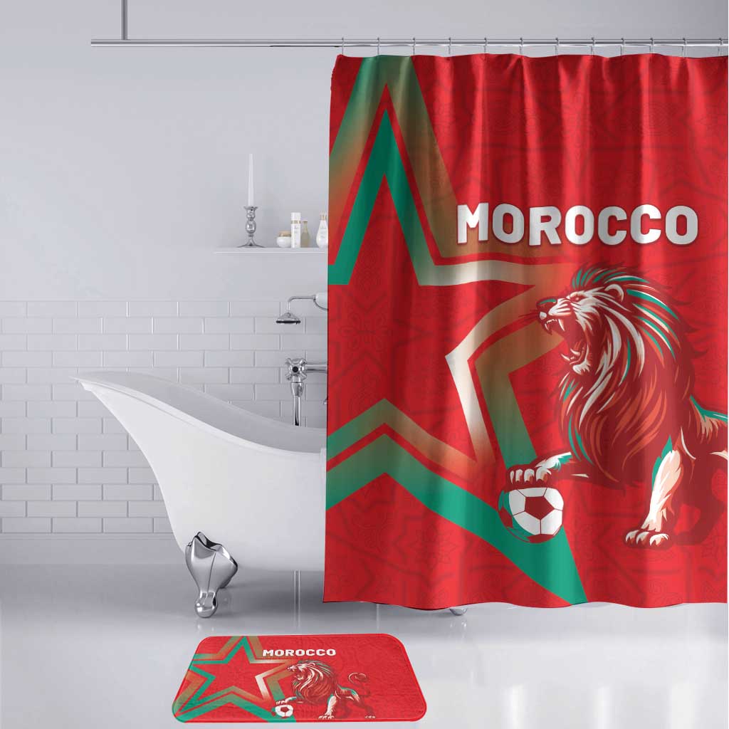 Morocco WC Football 2026 Bathroom Set Go Champions Lion Spirit - Wonder Print Shop