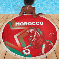 Morocco WC Football 2026 Beach Blanket Go Champions Lion Spirit - Wonder Print Shop
