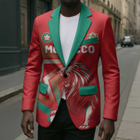 Custom Morocco WC Football 2026 Blazer Go Champions Lion Spirit - Wonder Print Shop