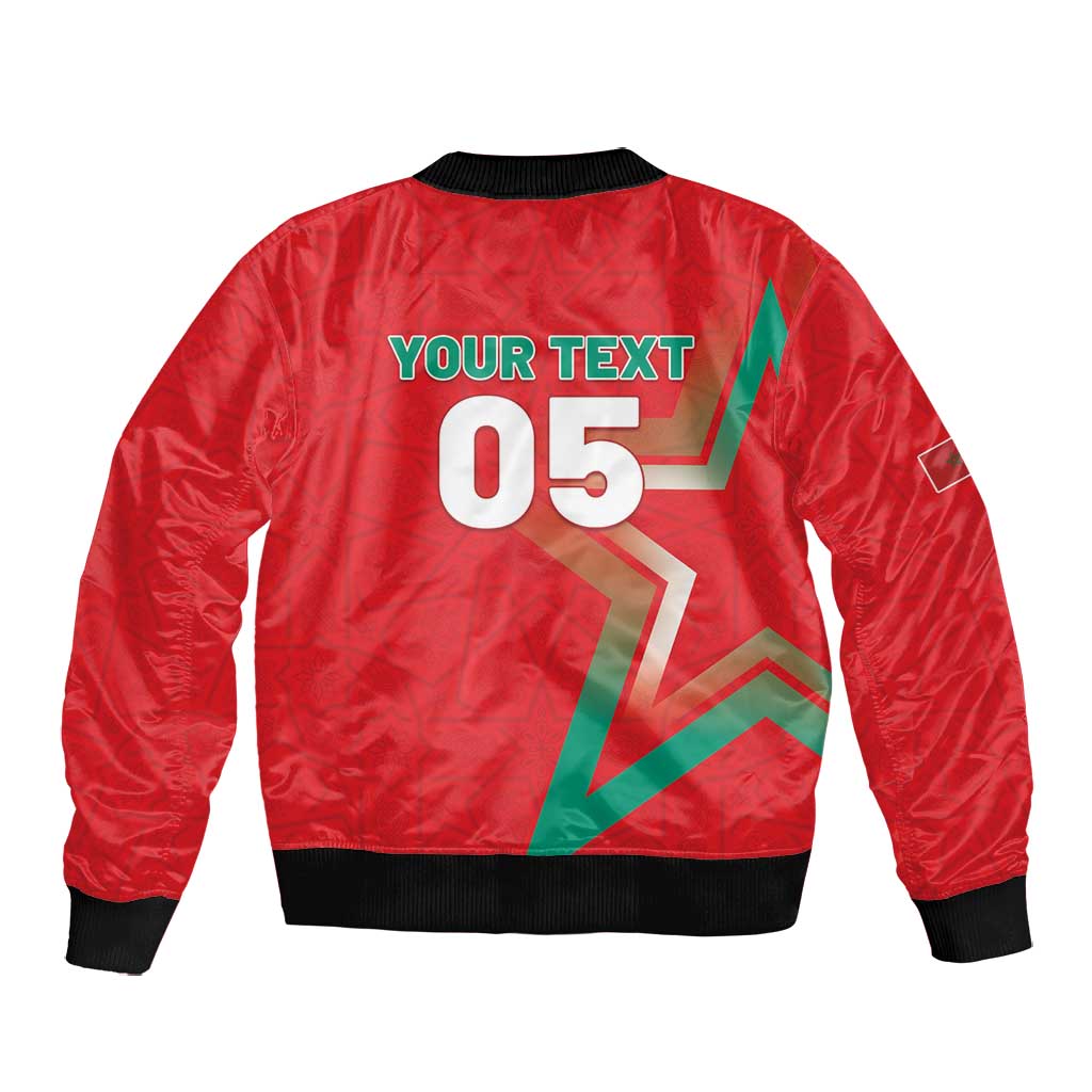 Custom Morocco WC Football 2026 Bomber Jacket Go Champions Lion Spirit - Wonder Print Shop