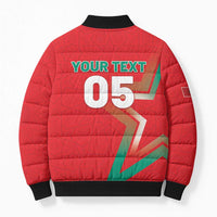 Custom Morocco WC Football 2026 Bomber Puffer Jacket Go Champions Lion Spirit - Wonder Print Shop