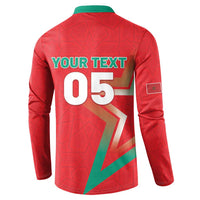 Custom Morocco WC Football 2026 Button Sweatshirt Go Champions Lion Spirit