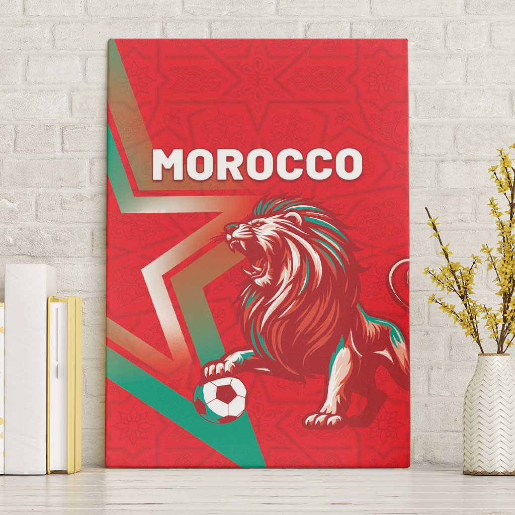 Morocco WC Football 2026 Canvas Wall Art Go Champions Lion Spirit - Wonder Print Shop