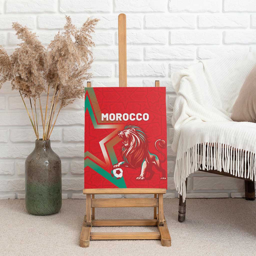 Morocco WC Football 2026 Canvas Wall Art Go Champions Lion Spirit - Wonder Print Shop