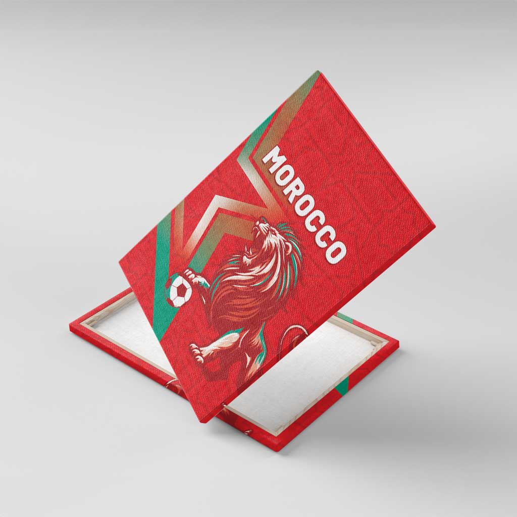 Morocco WC Football 2026 Canvas Wall Art Go Champions Lion Spirit - Wonder Print Shop