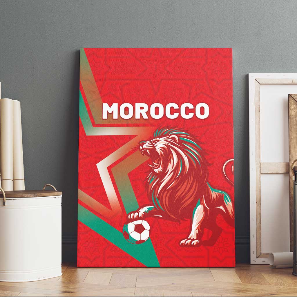 Morocco WC Football 2026 Canvas Wall Art Go Champions Lion Spirit - Wonder Print Shop