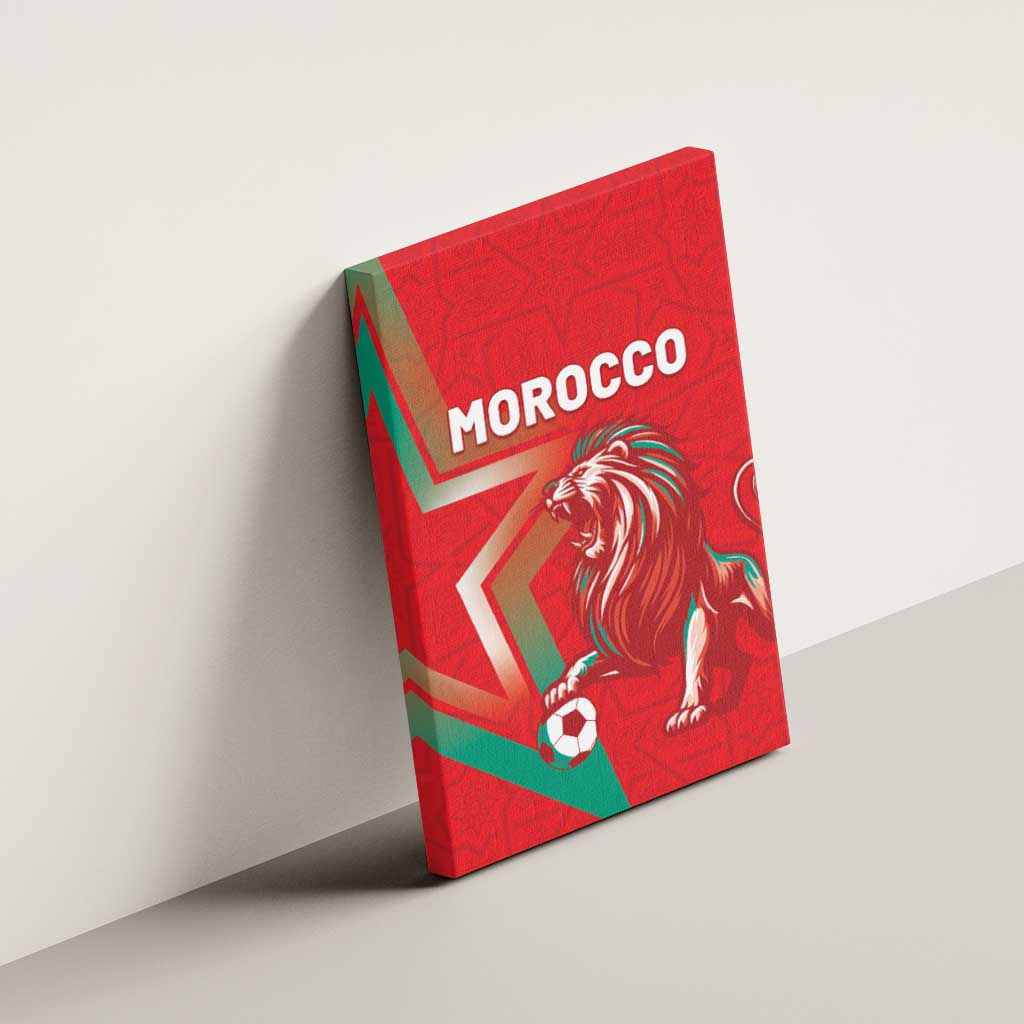 Morocco WC Football 2026 Canvas Wall Art Go Champions Lion Spirit - Wonder Print Shop