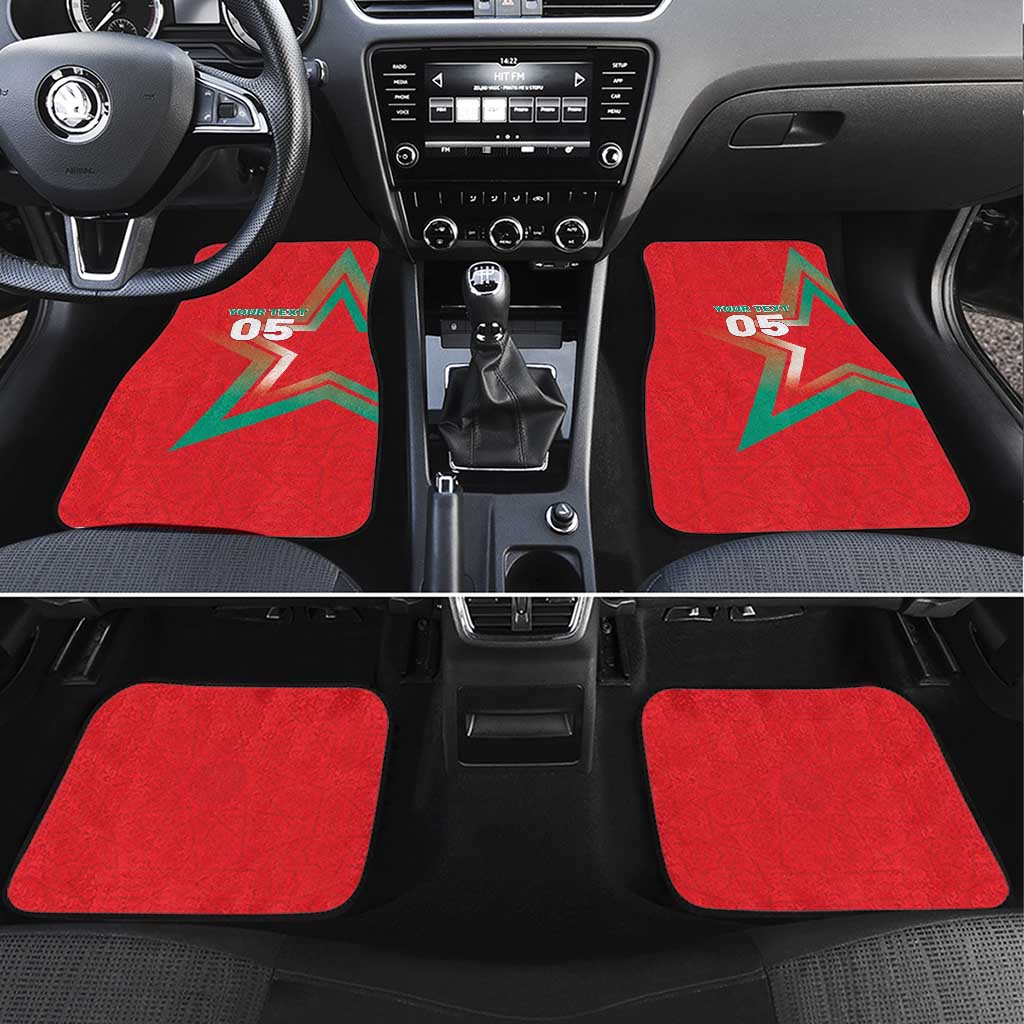 Custom Morocco WC Football 2026 Car Mats Go Champions Lion Spirit - Wonder Print Shop